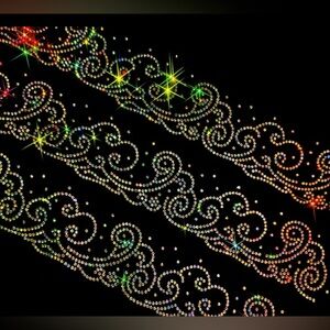 Silver Rhinestone Iron-On Applique Craft, Clothing Embellishments | New